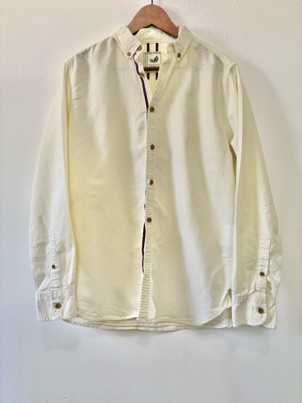 Organic Cotton Butter Cream Yellow Button Down Colours by Alexander Julian - Picture 6 of 9